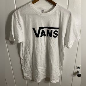 Vans Men’s Size Medium Basic White Short Sleeve‎ Tee-Shirt Bold Logo Front